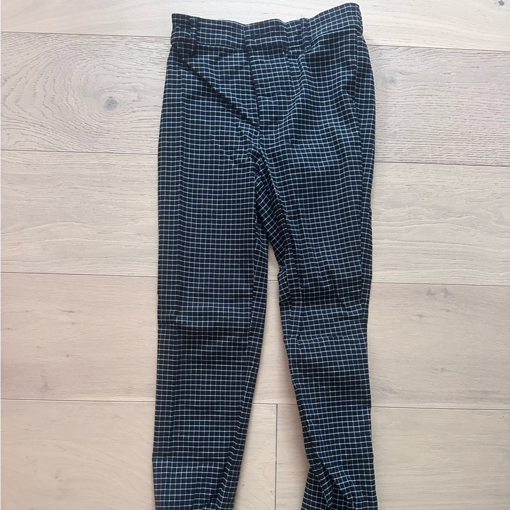 Garage black and white checker board stretchy dress pants